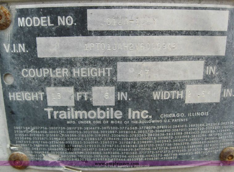 image for item 8087 1997 Trailmobile 53' dry van trailer