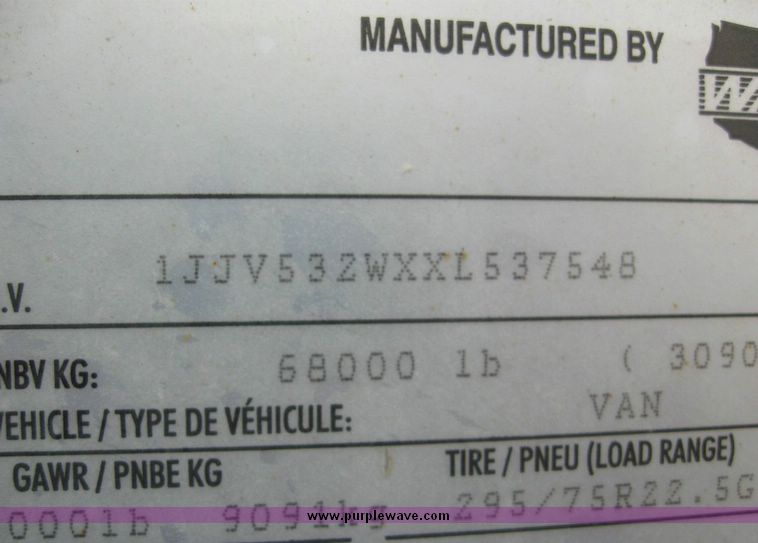 image for item 8089 1999 Wabash 53' dry van trailer