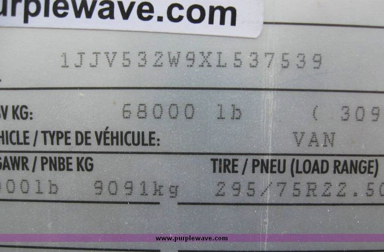 image for item 8092 1999 Wabash 53' dry van trailer