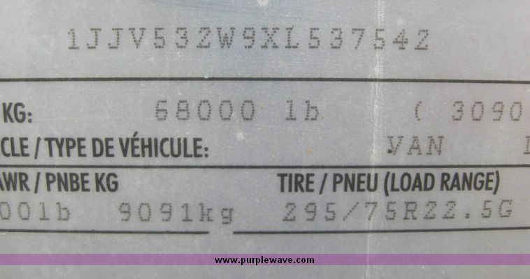 image for item 8094 1999 Wabash 53' dry van trailer