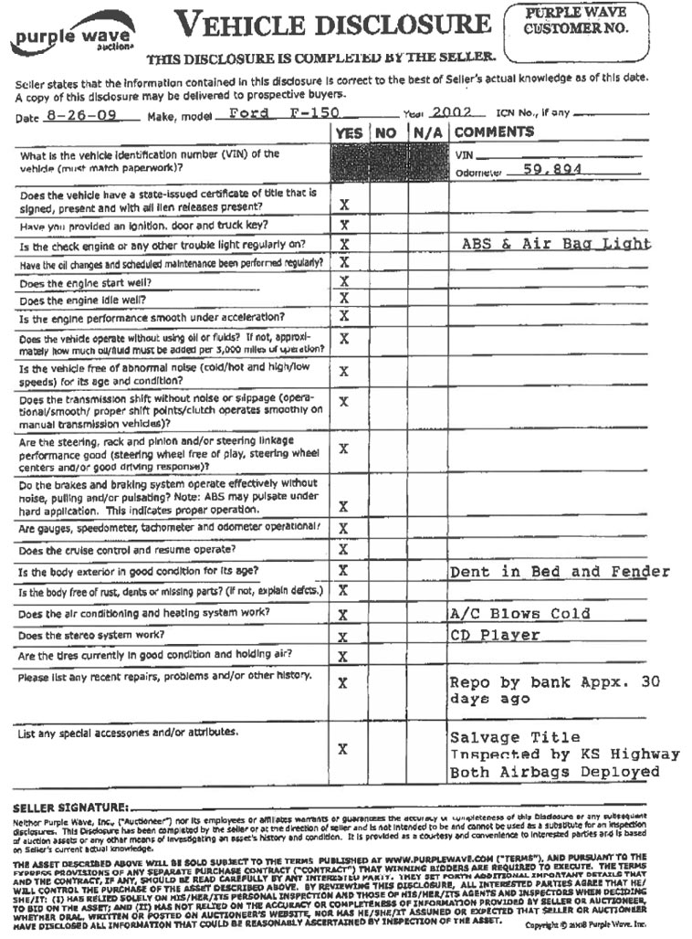 image for item 1200 2002 Ford F150 pickup truck