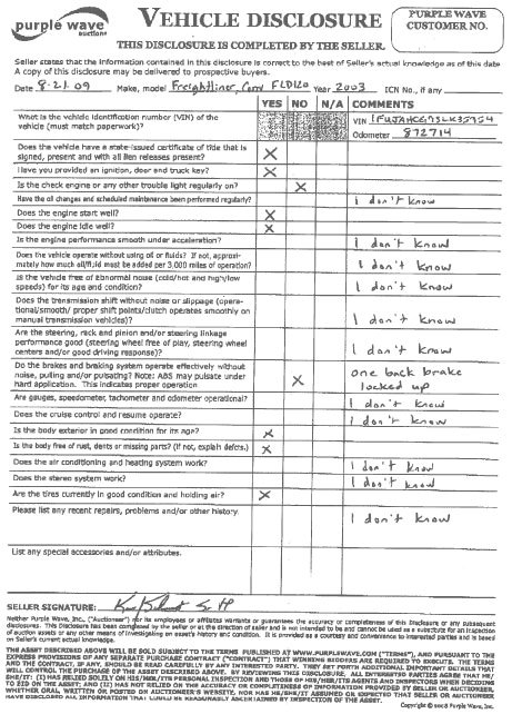 image for item 6945 2003 Freightliner Convensional FLD120