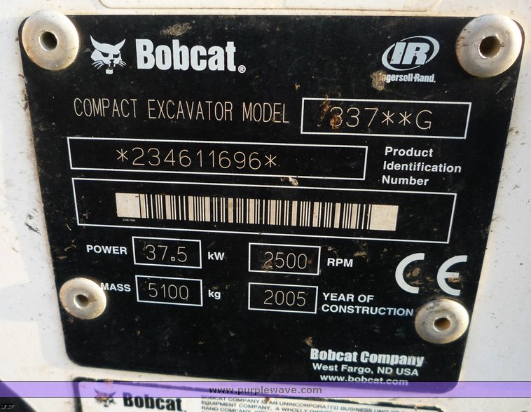 image for item 2056 2005 Bobcat 337 compact track excavator