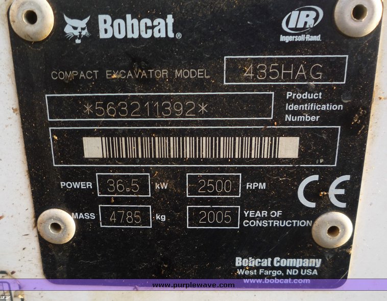 image for item 2057 2005 Bobcat 435 compact excavator