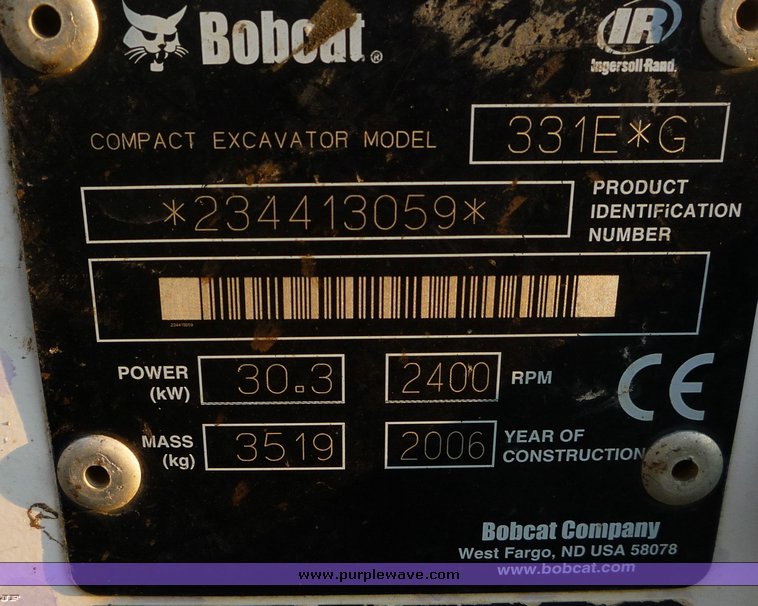 image for item 2058 2006 Bobcat 331E excavator