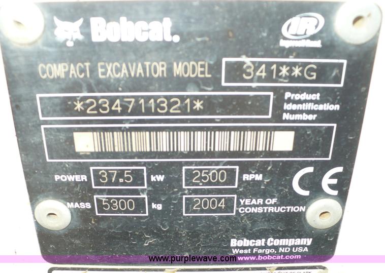 image for item 2282 2004 Bobcat 341G excavator