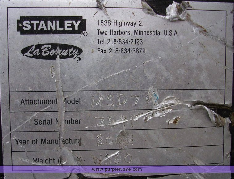 image for item 7166 Stanley Labounty MSD 7R skid steer shear