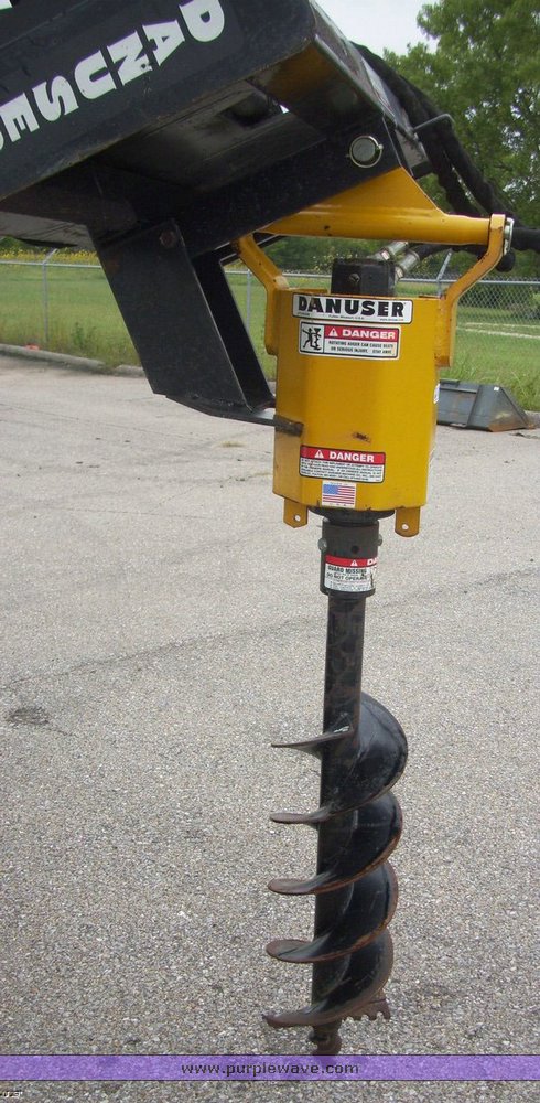image for item 7169 Danuser hydraulic post hole digger with skid steer mounting kit