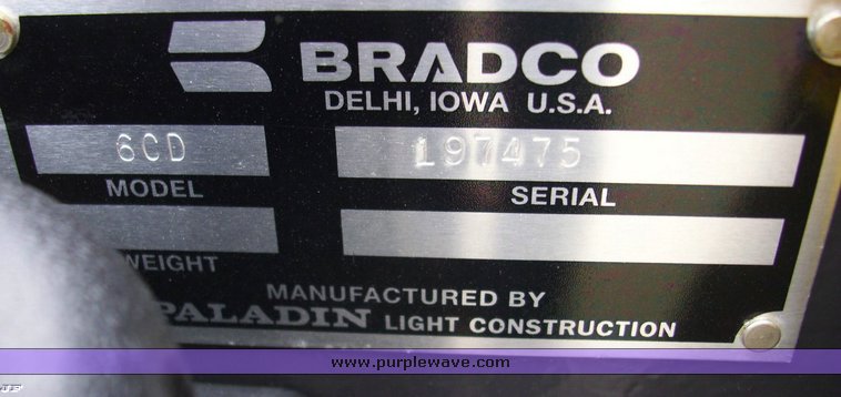 image for item 7170 Bradco 625 6CD 5' skid steer trencher