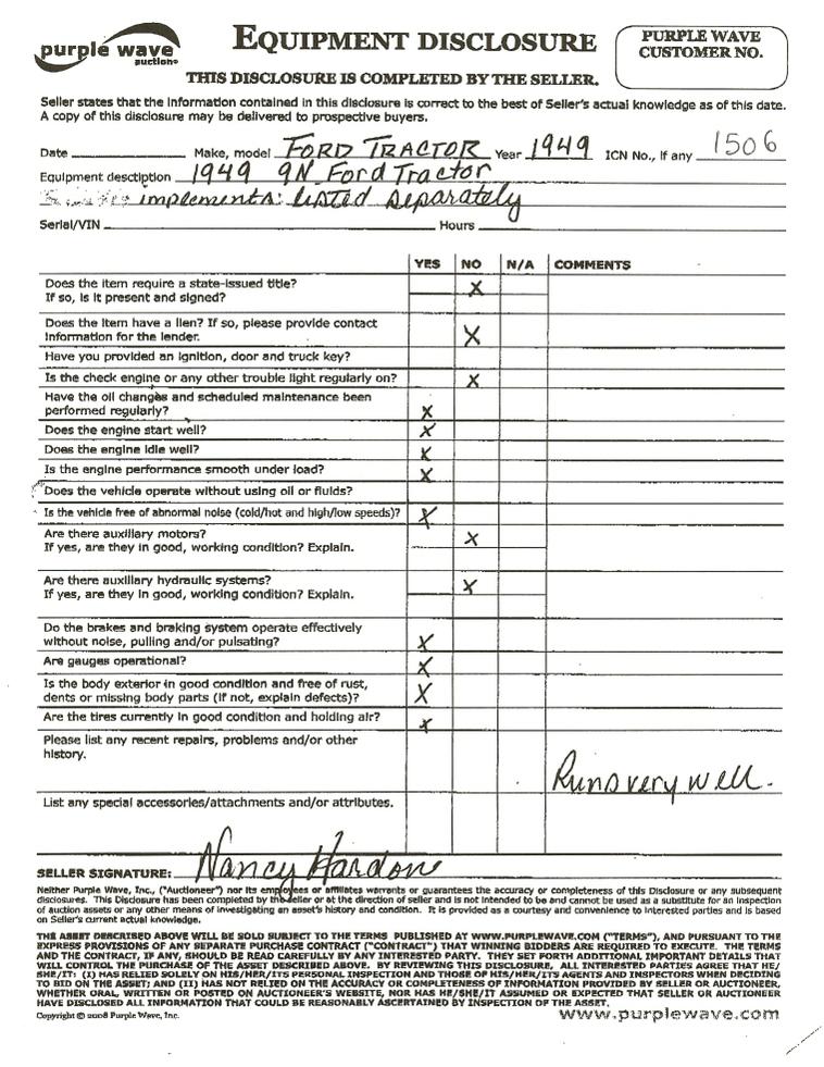 image for item 1506 1949 Ford 9N tractor