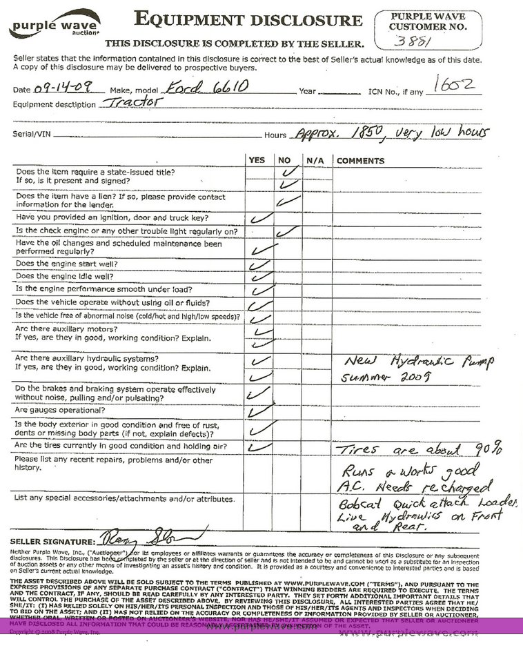 image for item 1602 Ford 6610 tractor