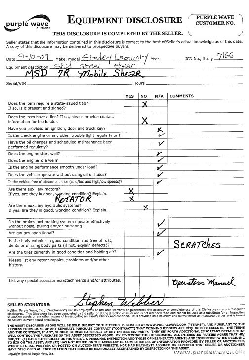 image for item 7166 Stanley Labounty MSD 7R skid steer shear