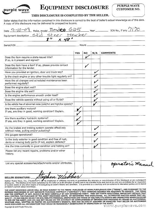 image for item 7170 Bradco 625 6CD 5' skid steer trencher