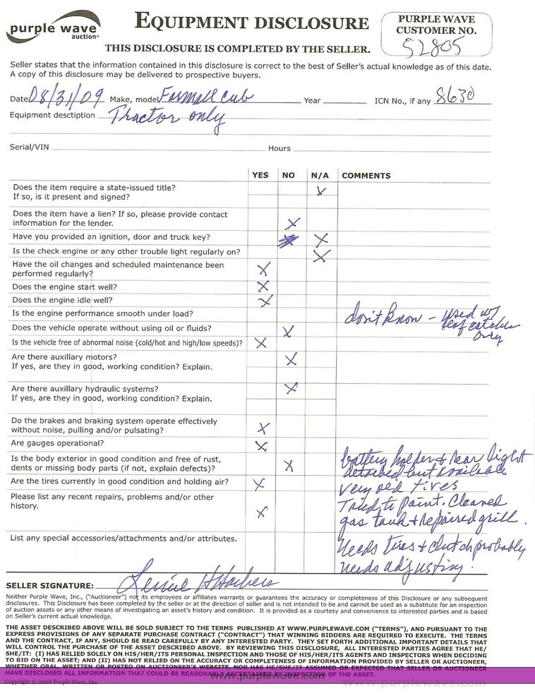 image for item 8630 Farmall Cub tractor