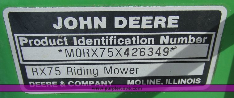 image for item 6230 John Deere RX75 riding mower