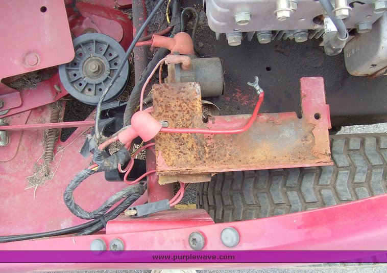 image for item 6231 White Outdoor Yard Bug riding mower with bagger assembly