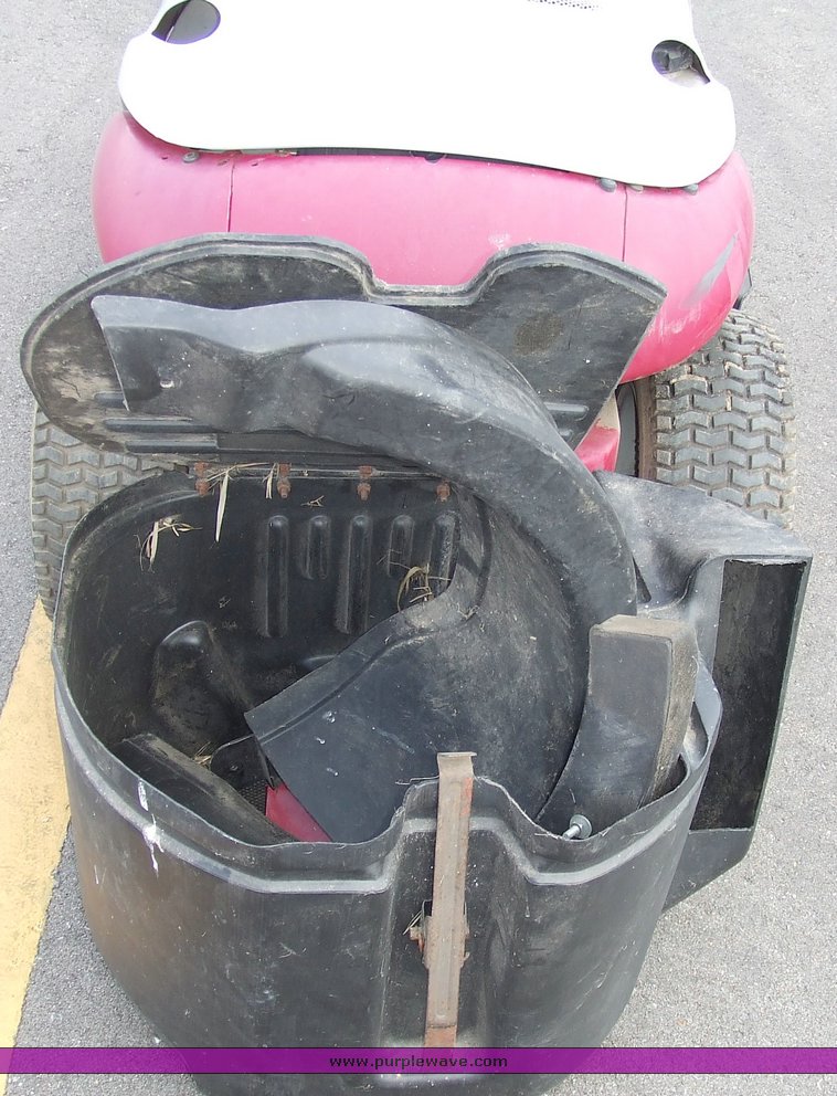 image for item 6231 White Outdoor Yard Bug riding mower with bagger assembly