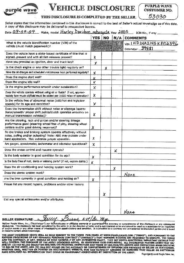 image for item 1500 2005 Harley-Davidson motorcycle