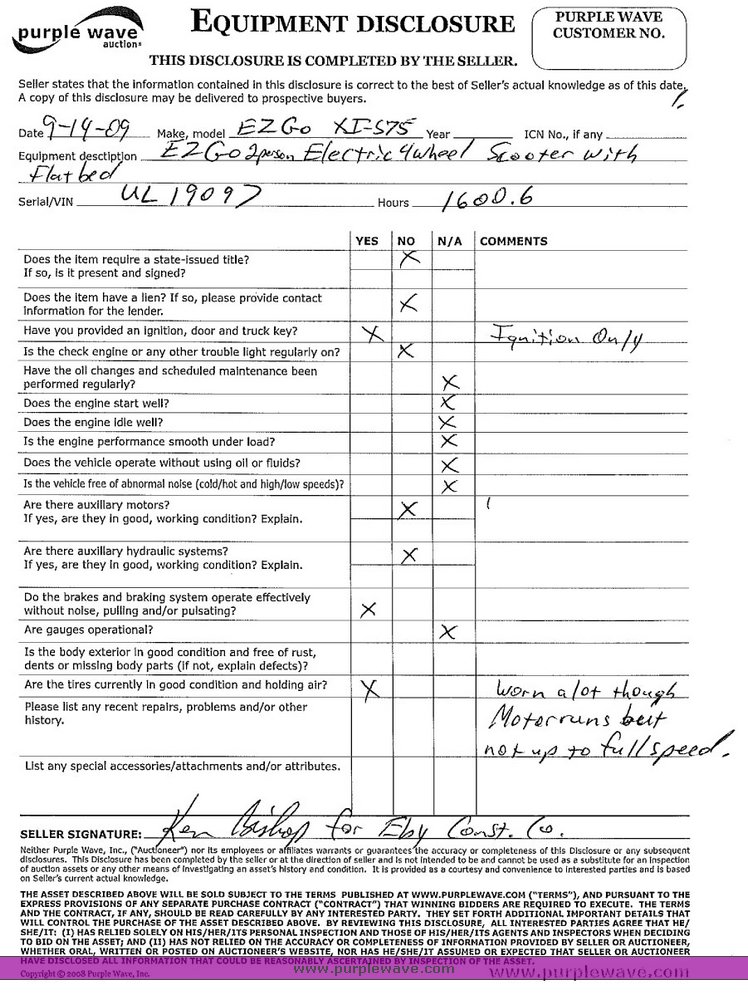 image for item 6957 Ez-go electric scooter