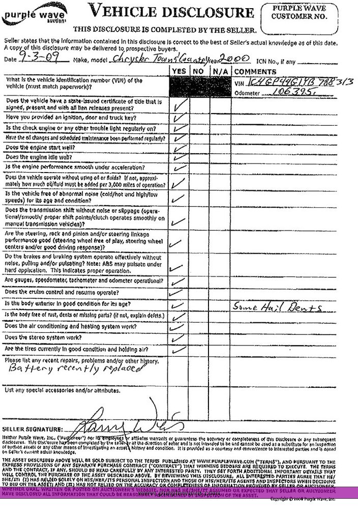 image for item 6959 2000 Chrysler Town and Country LX