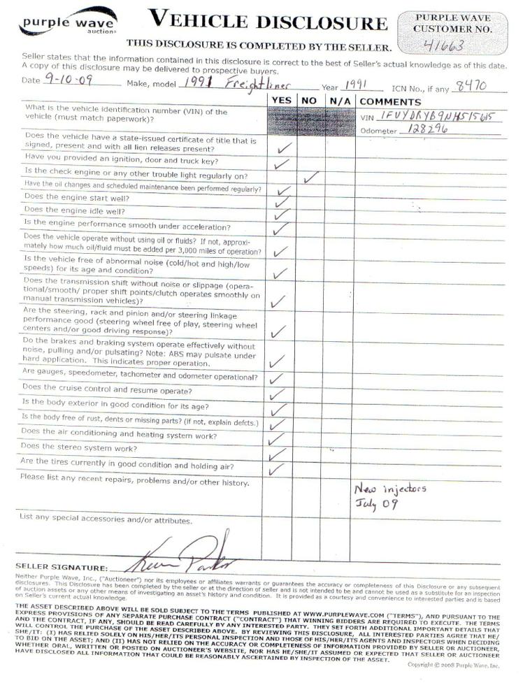 image for item 8470 1991 Freightliner Conventional FLD120 tractor truck