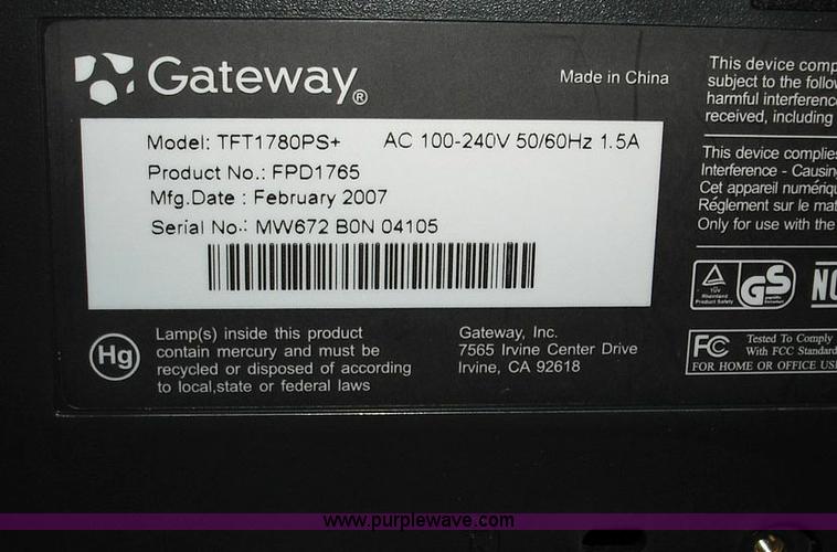 image for item 3655 (2) Gateway 1780PS LCD monitors