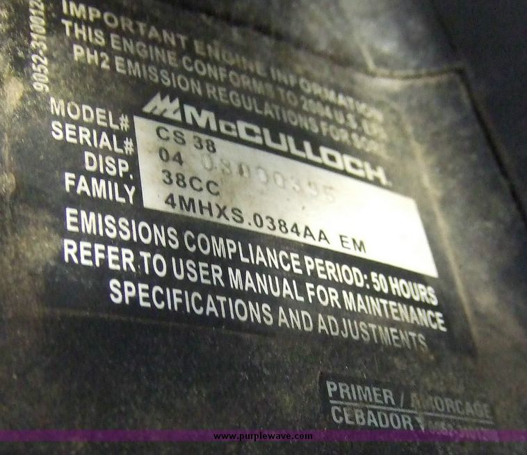 image for item 6030 Mcculloch chainsaw