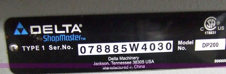 image for item 6031 Delta DP200 Shop Master table top drill press