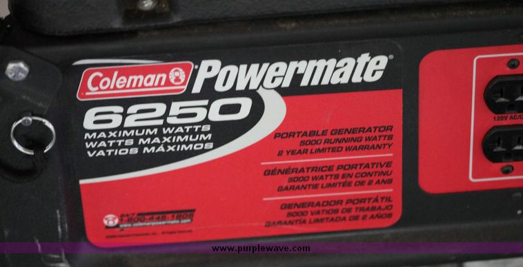 image for item 7378 Coleman Powermate 6250 generator