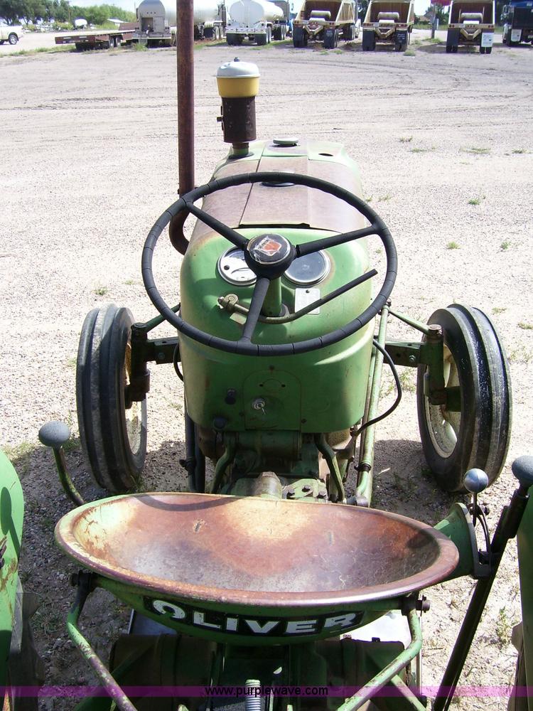 image for item 8794 Oliver 550 tractor with John Deere 6' gyro mower