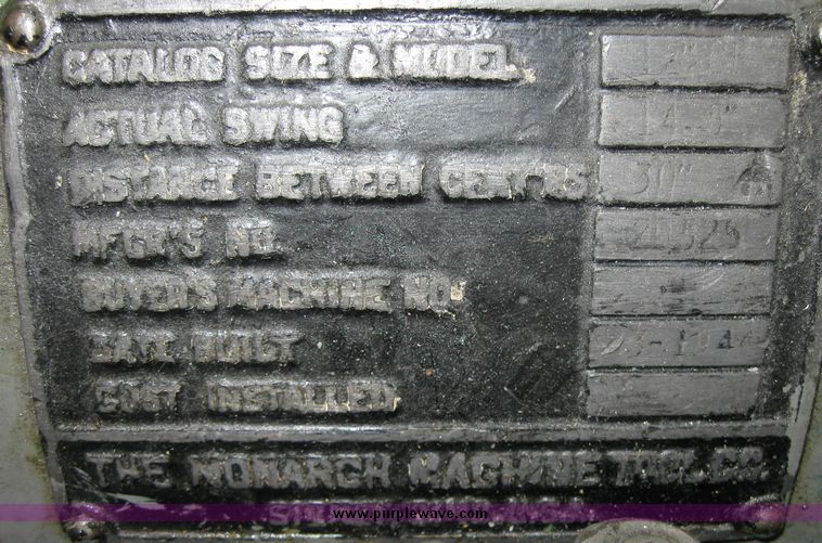 image for item 8904 Monarc engine lathe