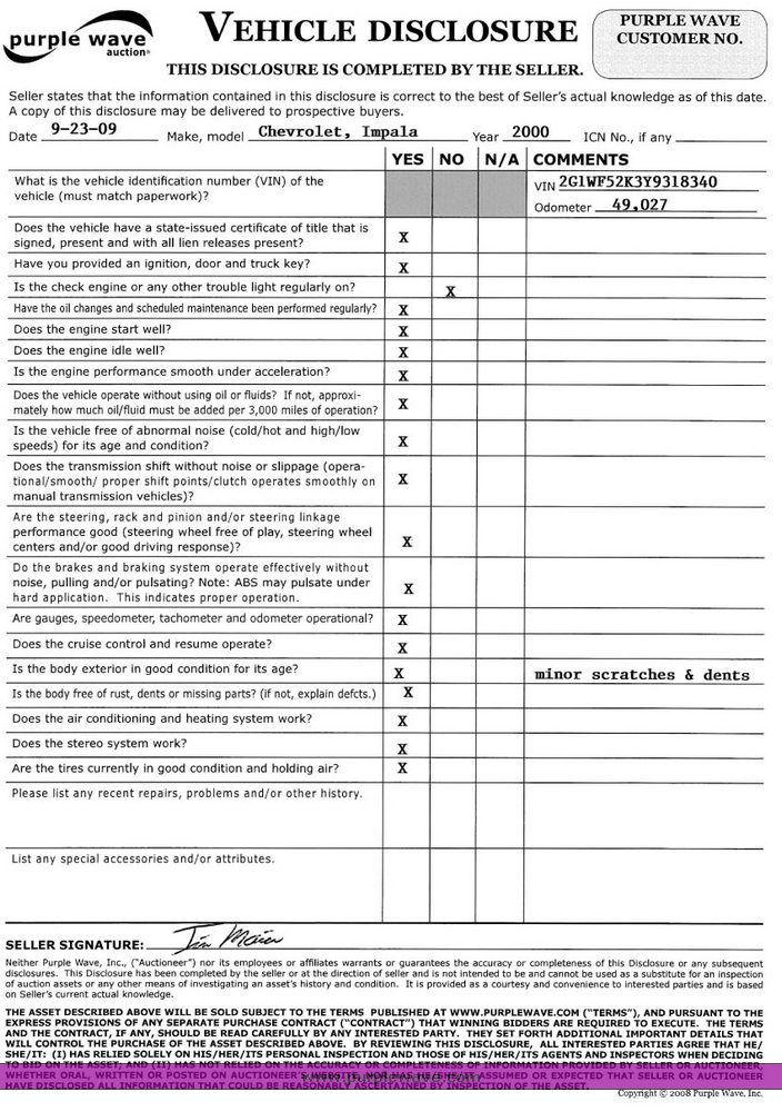 image for item 1201 2000 Chevrolet Impala