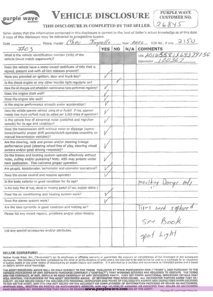 image for item 2150 2006 Chevrolet Impala