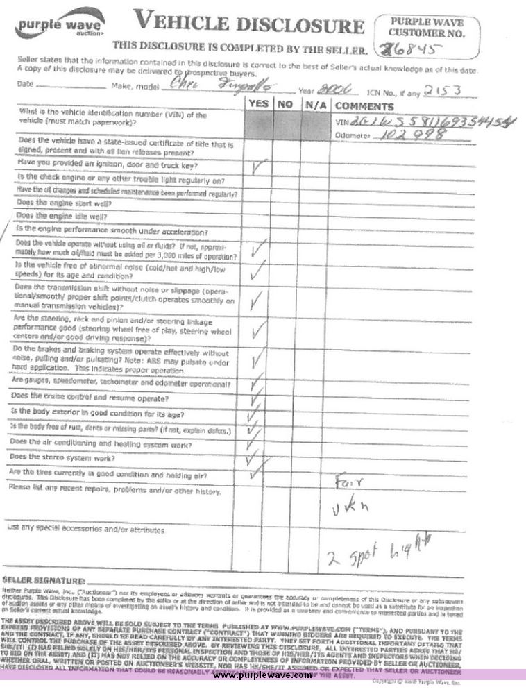 image for item 2153 2006 Chevrolet Impala