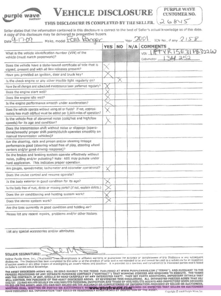 image for item 2158 2001 Ford Ranger extended cab pickup