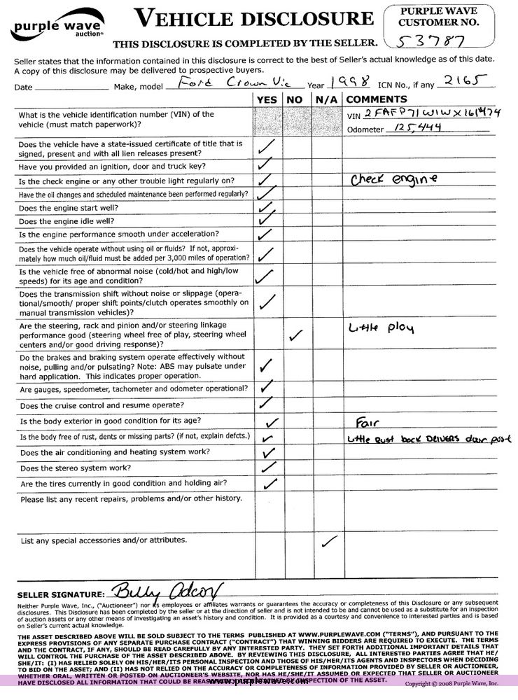 image for item 2165 1998 Ford Crown Victoria Police Intercepter