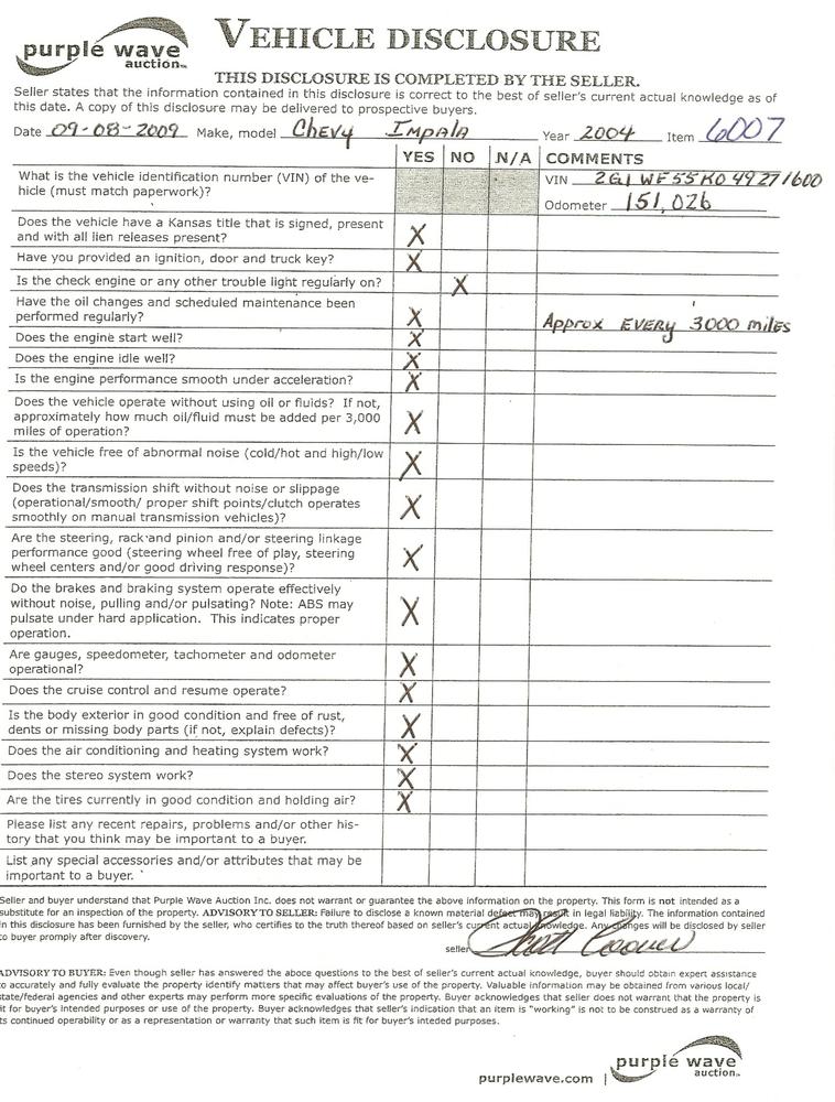 image for item 6007 2004 Chevrolet Impala
