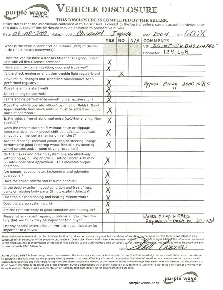 image for item 6008 2004 Chevrolet Impala