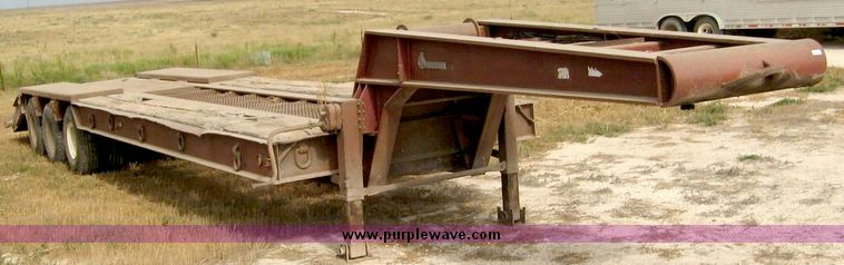 image for item 8683 1981 Bush Hog Landcraft 32' flatbed trailer