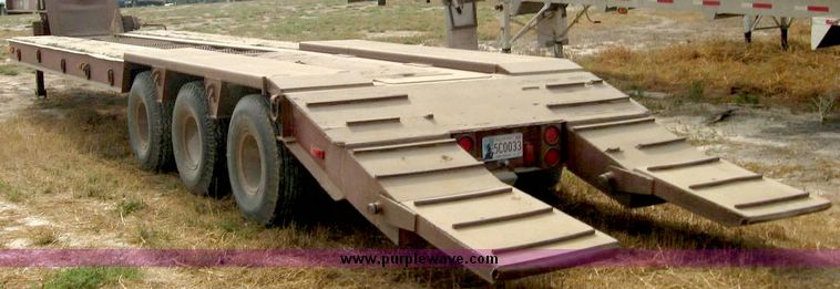 image for item 8683 1981 Bush Hog Landcraft 32' flatbed trailer