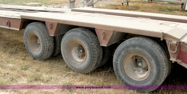 image for item 8683 1981 Bush Hog Landcraft 32' flatbed trailer