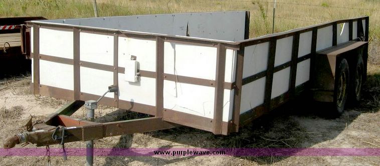 image for item 8687 16' flatbed trailer with 24" sides