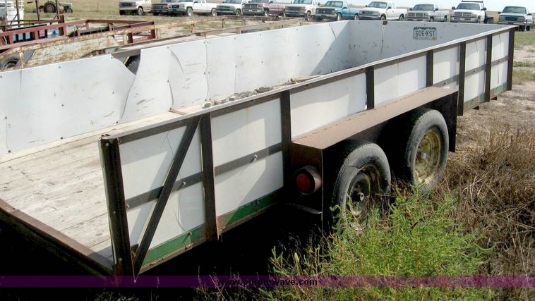 image for item 8687 16' flatbed trailer with 24" sides
