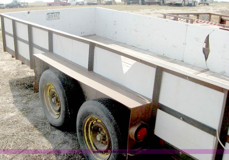 image for item 8687 16' flatbed trailer with 24" sides