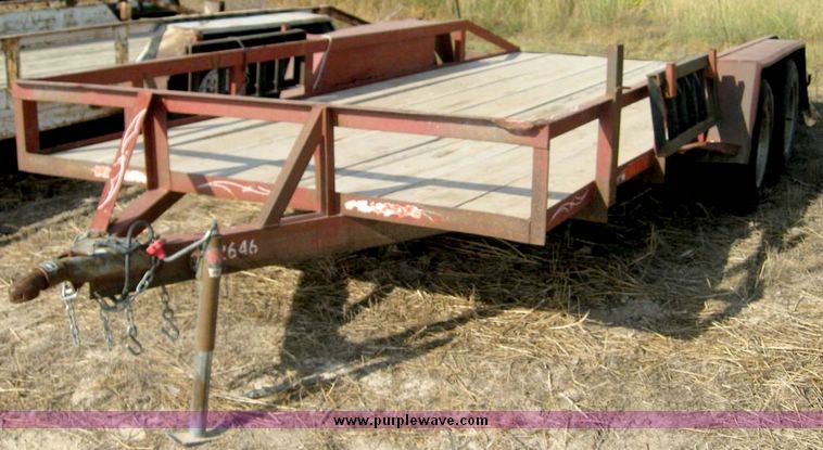 image for item 8689 1999 J&S 16' flat bed trailer