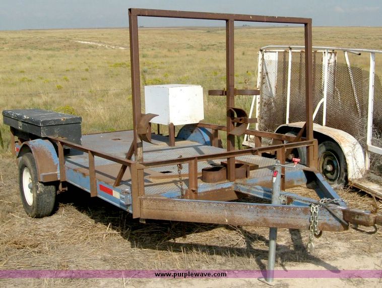 image for item 8690 1997 LEE 12' utility trailer with tool box