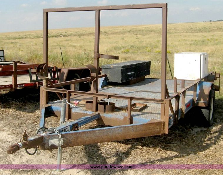 image for item 8690 1997 LEE 12' utility trailer with tool box