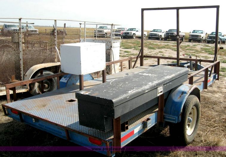 image for item 8690 1997 LEE 12' utility trailer with tool box