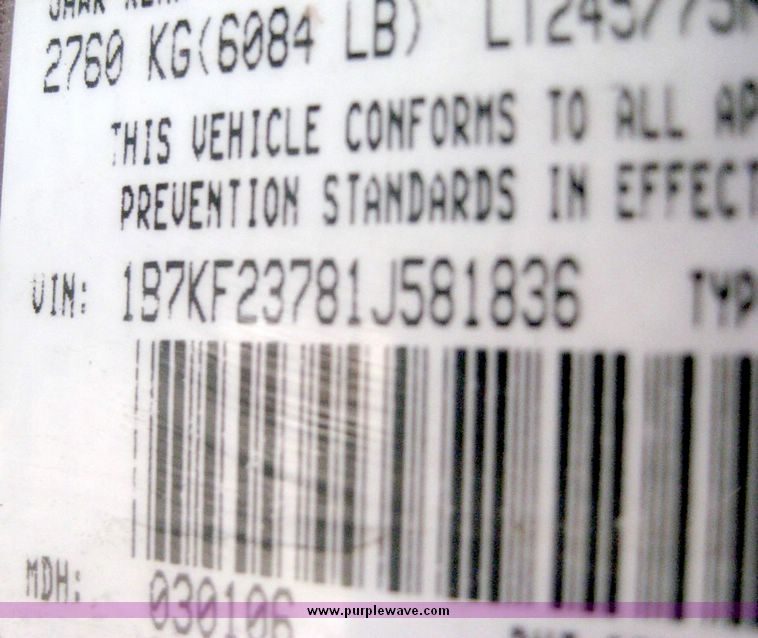 image for item 8704 2001 Dodge Ram 2500 Quad extended cab pickup truck