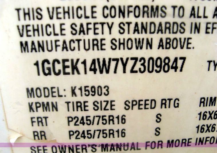 image for item 8737 2000 Chevrolet K1500 Silverado pickup